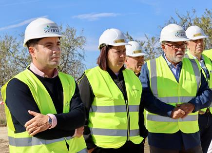 Hoy, durante su visita a las obras de modernización de regadíos en Viana (Navarra)  